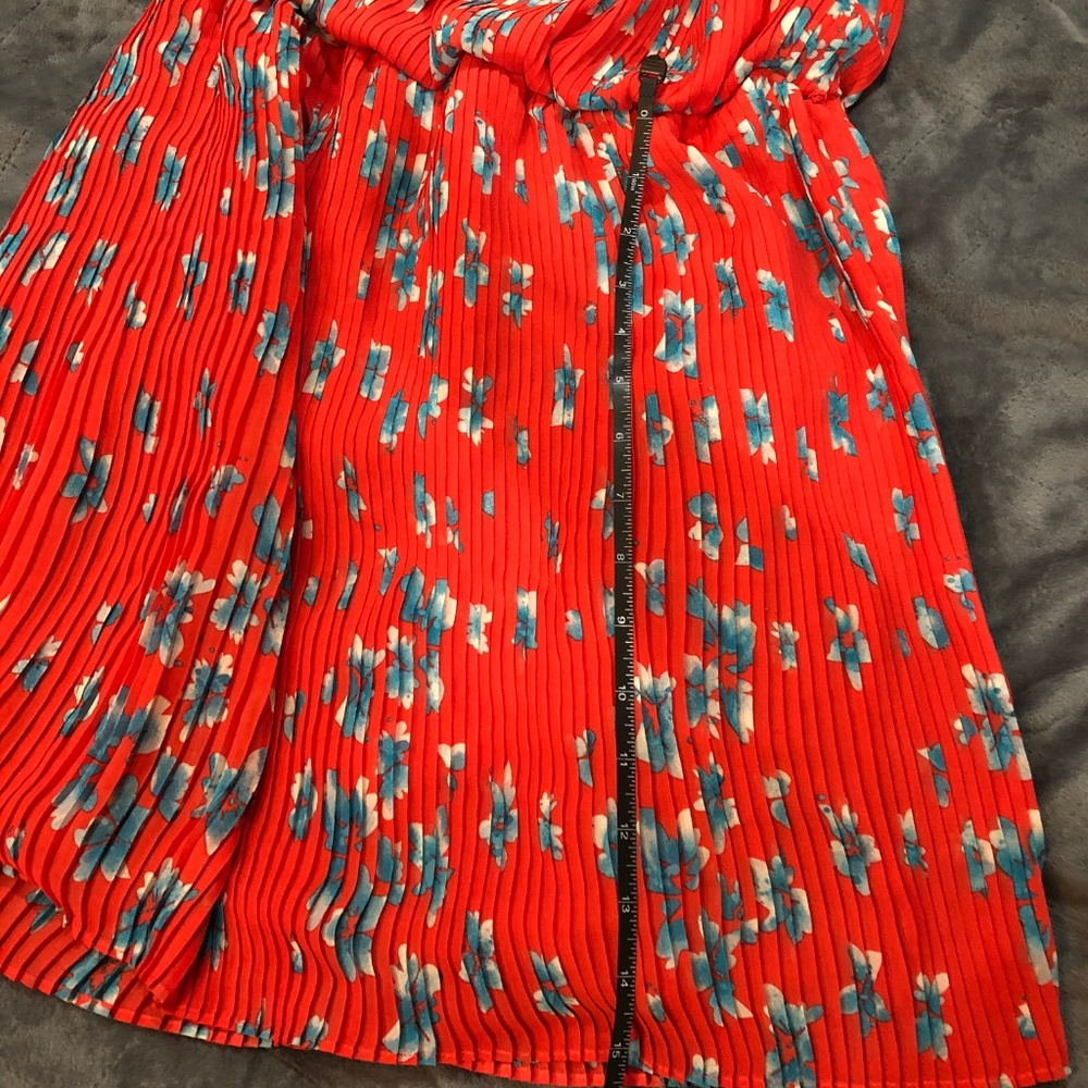 Strapless Floral Red Summer Dress - Picture 4 of 7